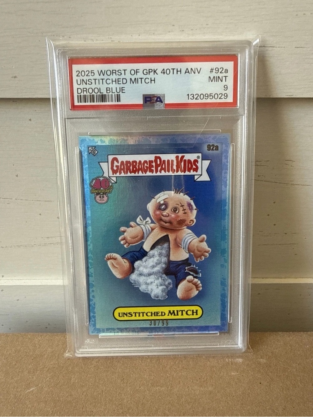 2025 Worst of Garbage Pail Kids 40th Anniversary Unstiched Mitch - Drool Blue